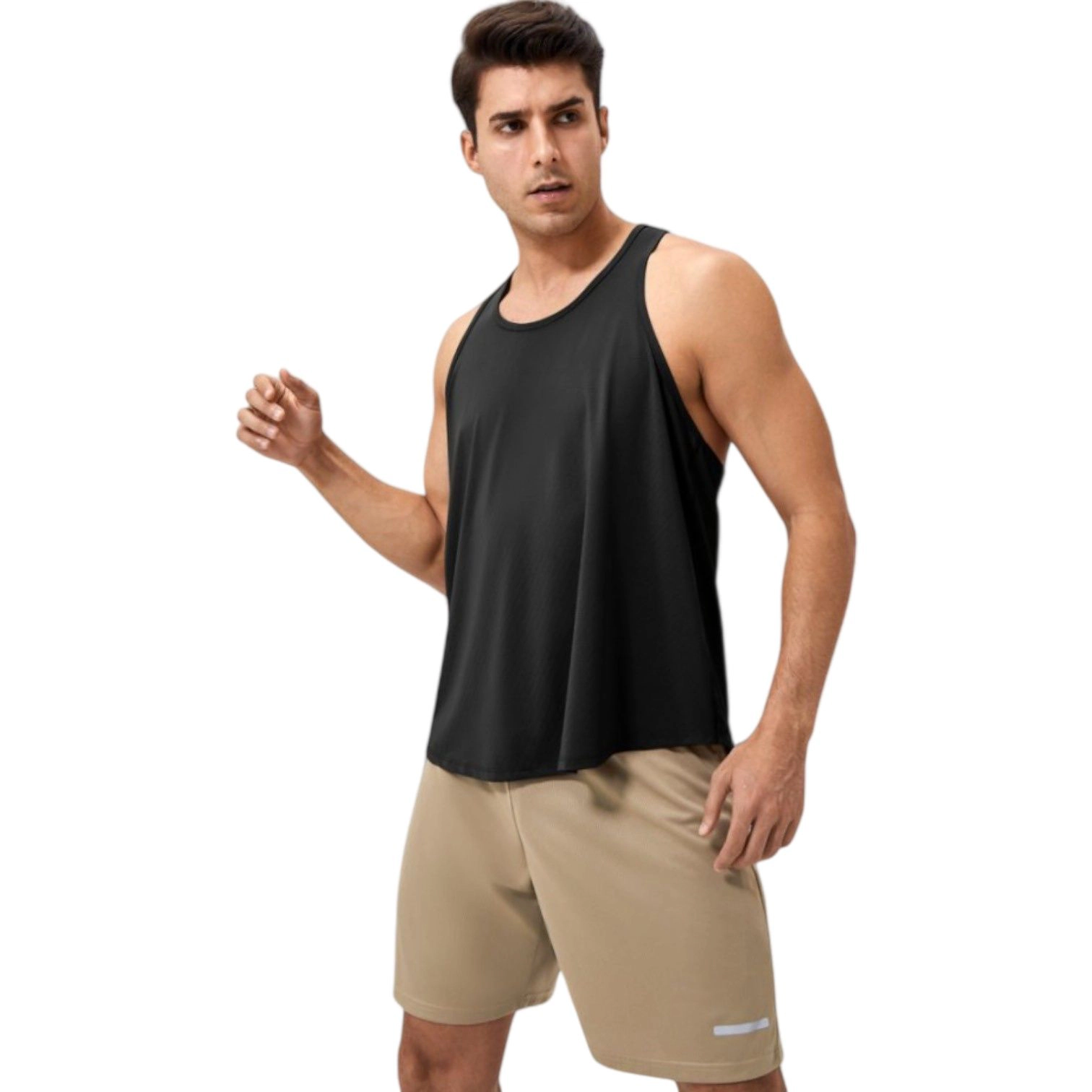 Anna-Kaci Men's Racerback Muscle Tank Top with Wide Armholes and Breathable Athletic Fit
