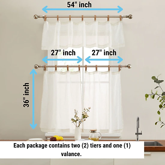 HLC.ME Lena Burlap Flax Linen Semi Sheer Privacy Sun Light Filtering Transparent Tab Top Thick Curtains Panels, Set of 2