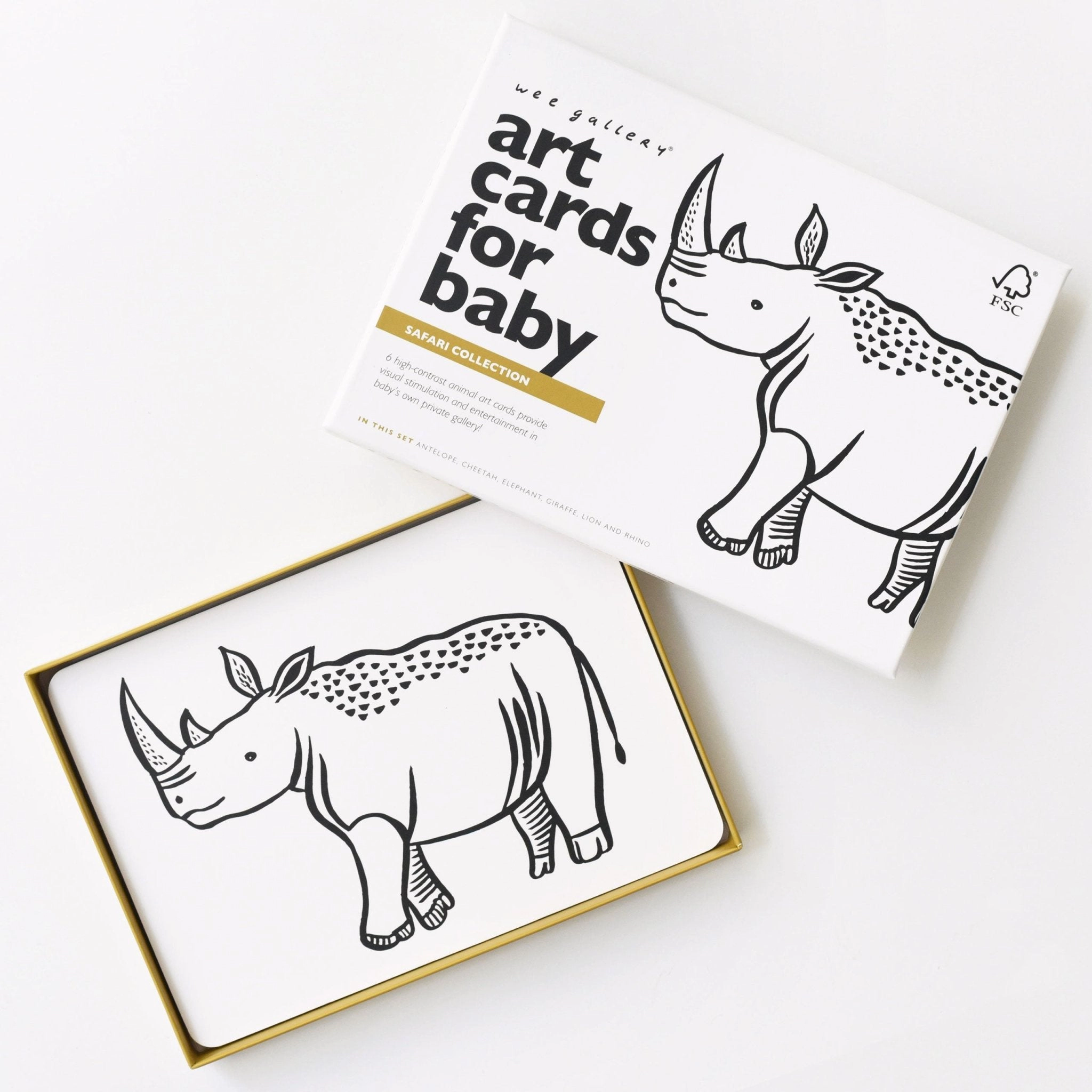 Wee Gallery Art Cards for Baby - Safari Collection