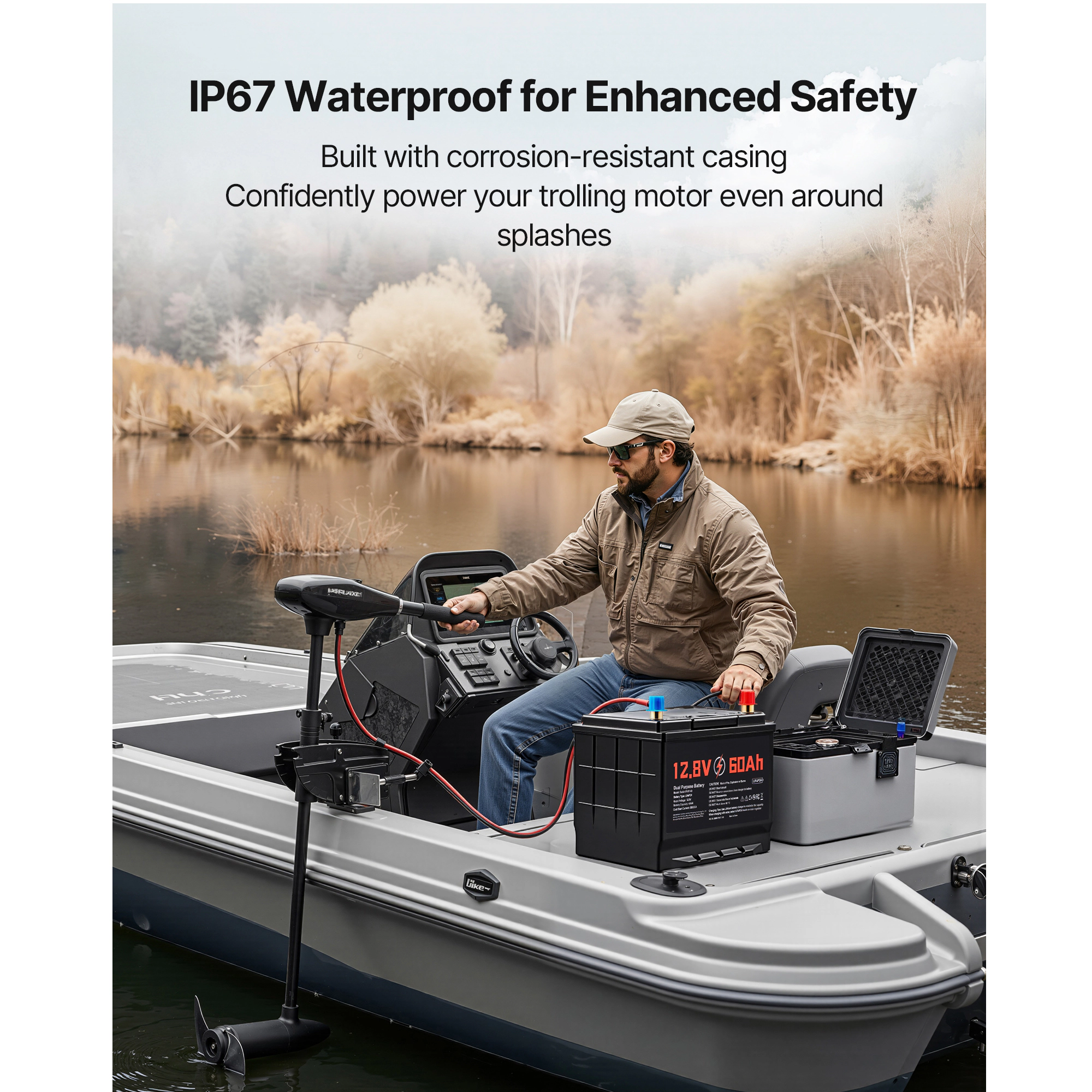 HONGGE 12V Dual Purpose LiFePO4 Lithium Battery, Lithium-ion Starter Battery Plus Deep Cycle, Built-in Smart BMS