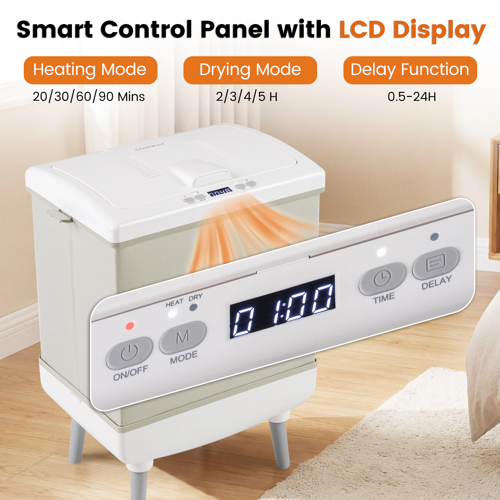 LJG 35L Large Towel Warmer with Heating and Drying Modes for Bathroom