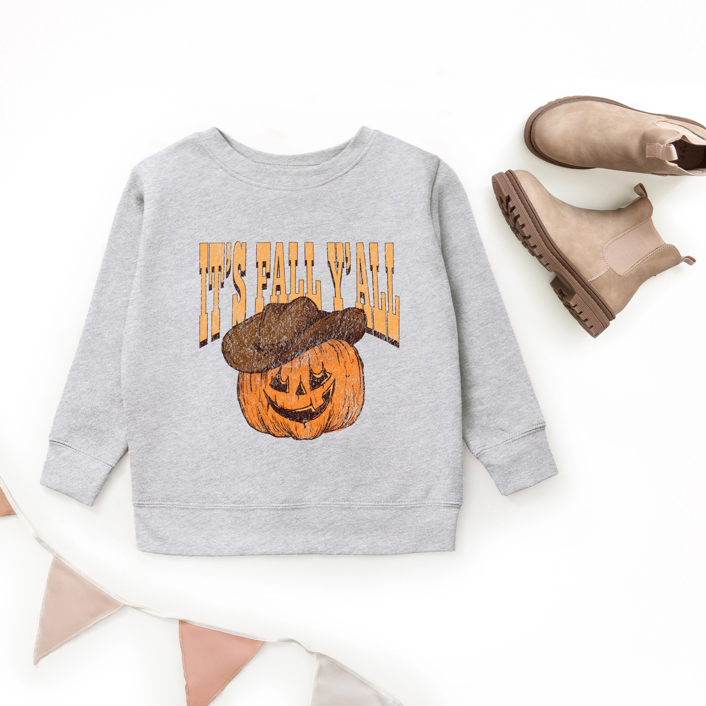 The Juniper Shop - Youth Graphic Sweatshirt It's Fall Y'all Jack-O-Lantern