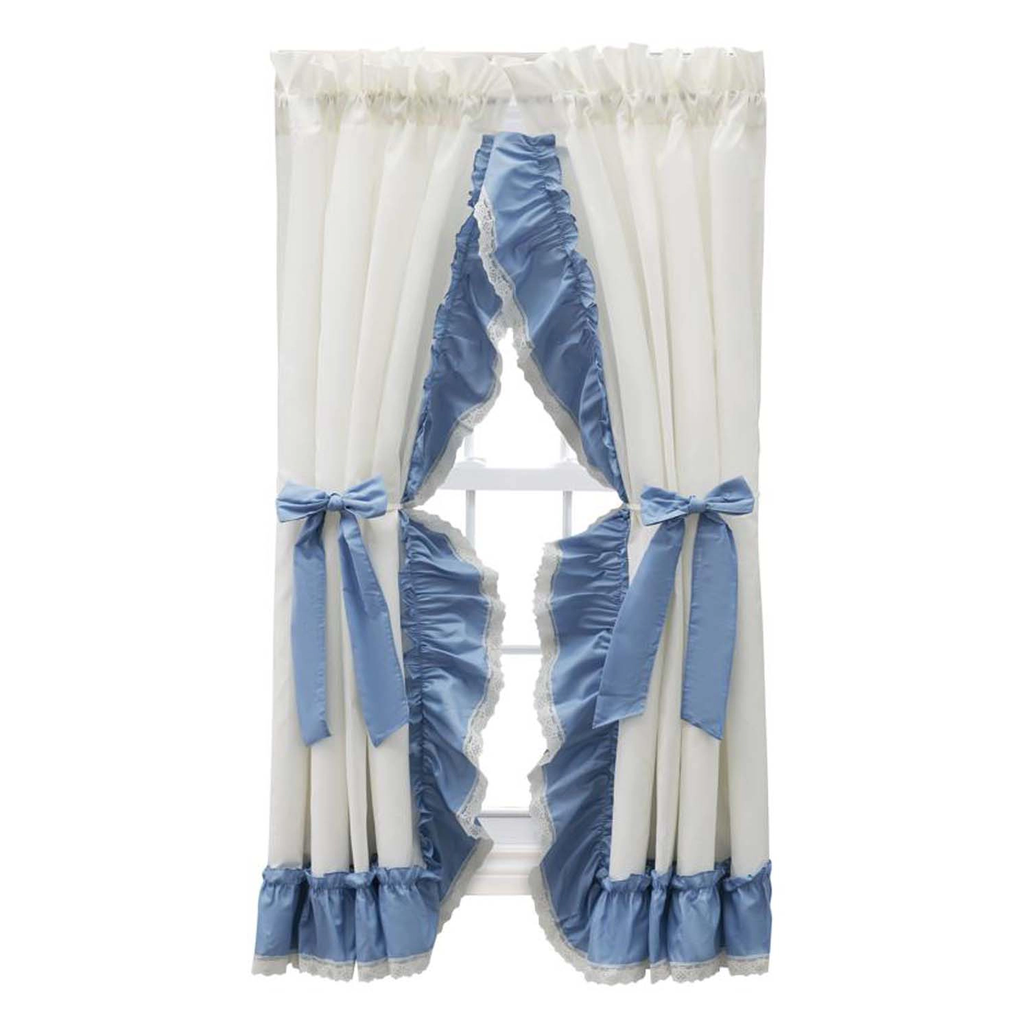 Ellis Curtain Madelyn Ruffled Victorian Priscillas 1.5" Rod Pocket Curtain Panel 100" x 72" White