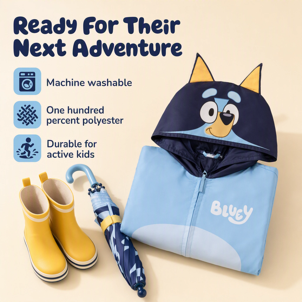 Bluey Toddler Boy or Girl Cosplay Hooded Windbreaker Jacket