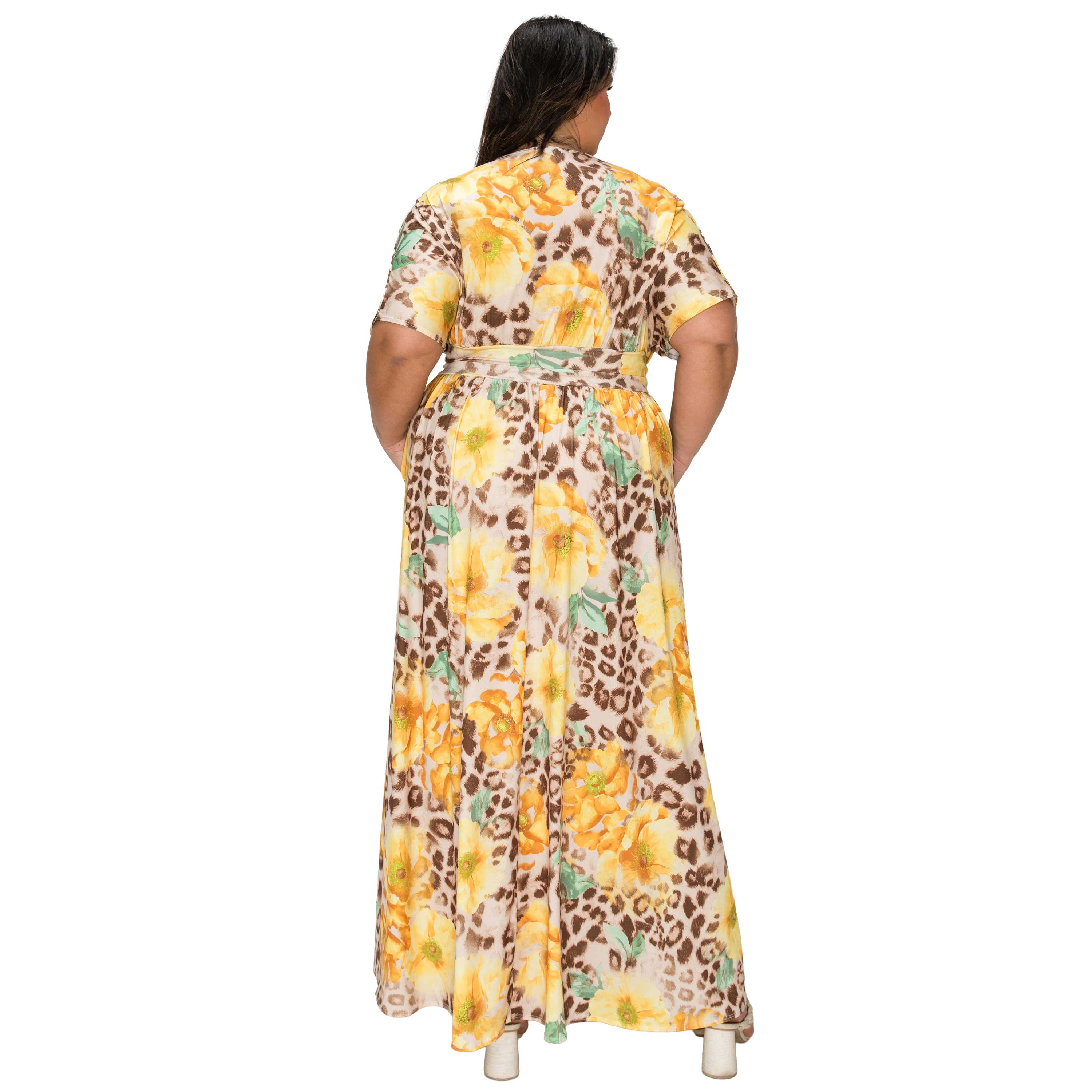 L I V D Women's Plus Panthera Empire Waist Dress