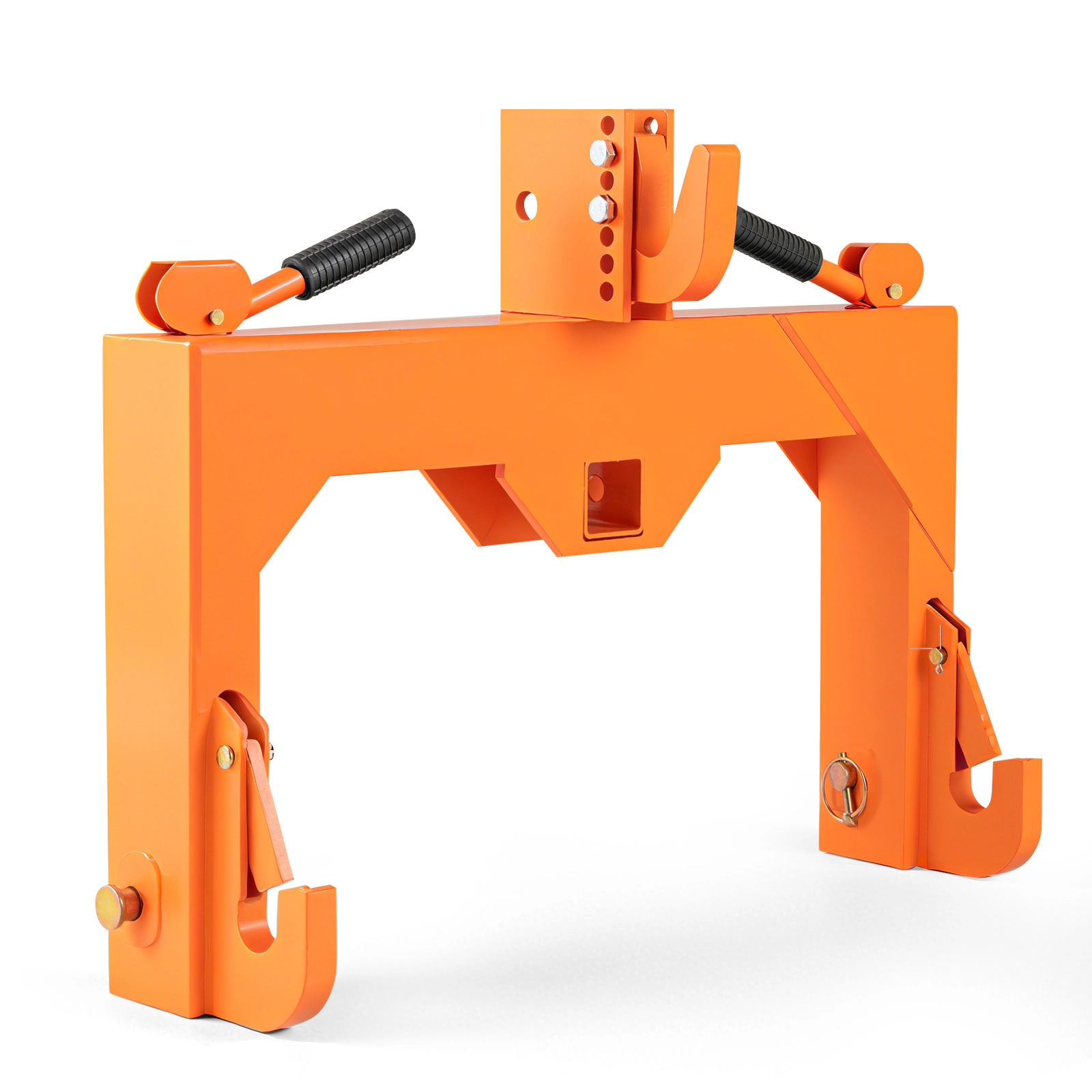 SUGIFT 3-Point Quick Hitch Receiver with 5-Level Adjustable Top Hook 3000-lb Capacity Orange Black