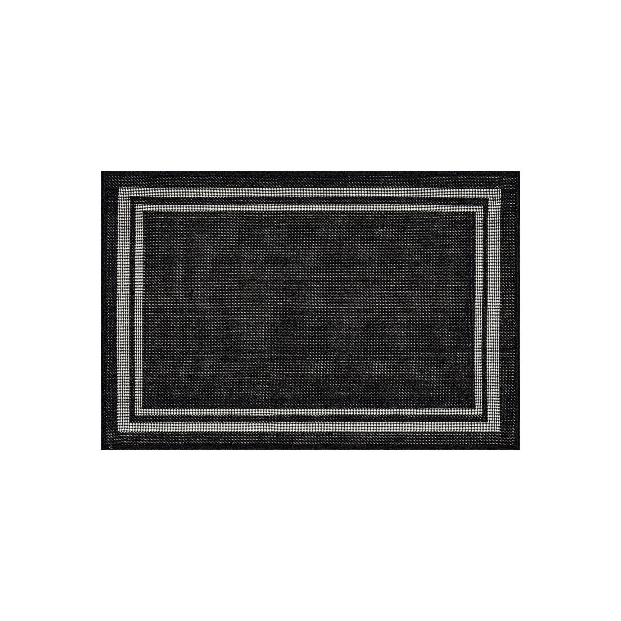 World Rug Gallery Border Indoor/Outdoor Flat Woven-Natural Jute-Style, Patio for Backyard Porch Deck Balcony