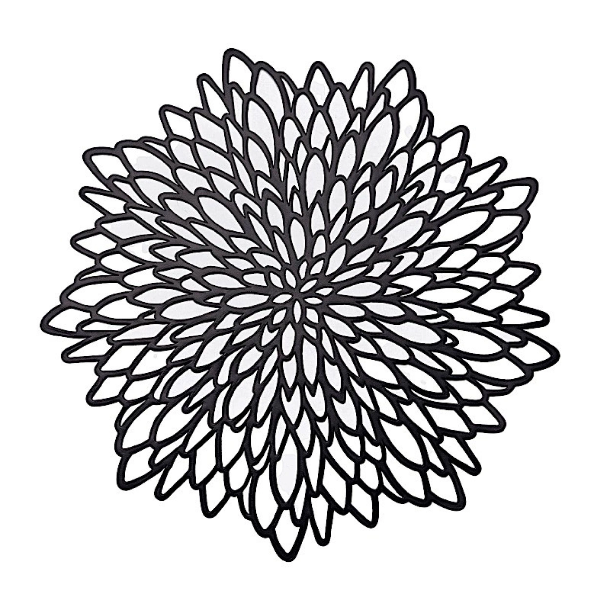 Home Collection Set of 6 Dahlia Flower Round Placemats