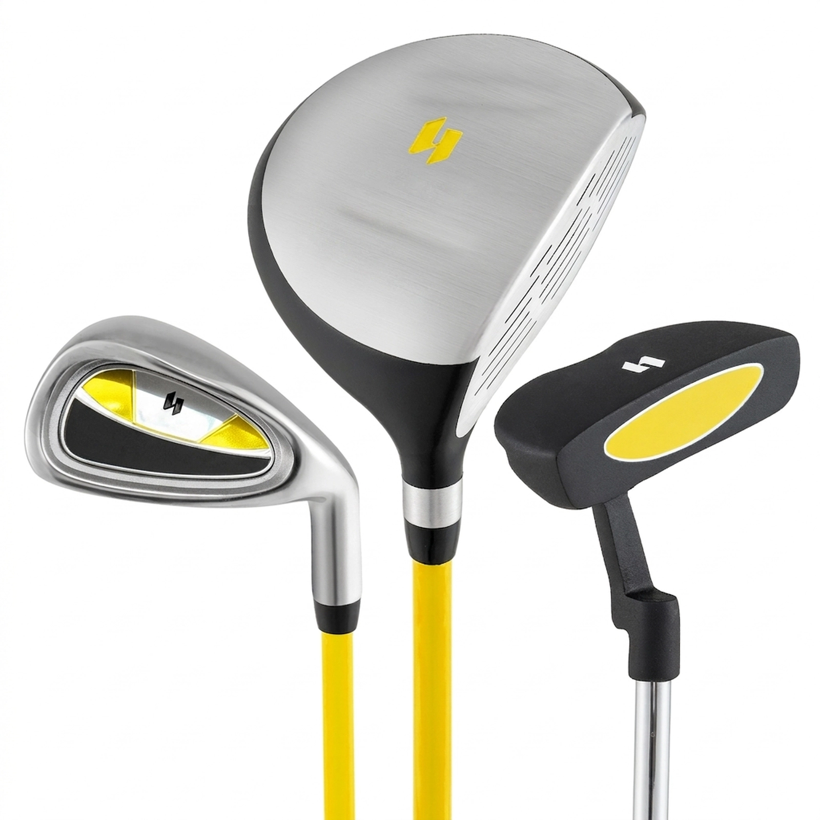 SUGIFT Yellow Kids Junior Mallet Putter Golf Club with Alignment Aid and Headcover 27-in Long 72 Degree Lie