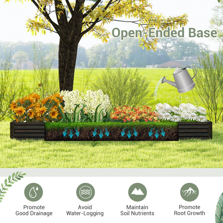Hivvago Large Outdoor Metal Planter Box For Vegetable Fruit Herb Flower-Coffee
