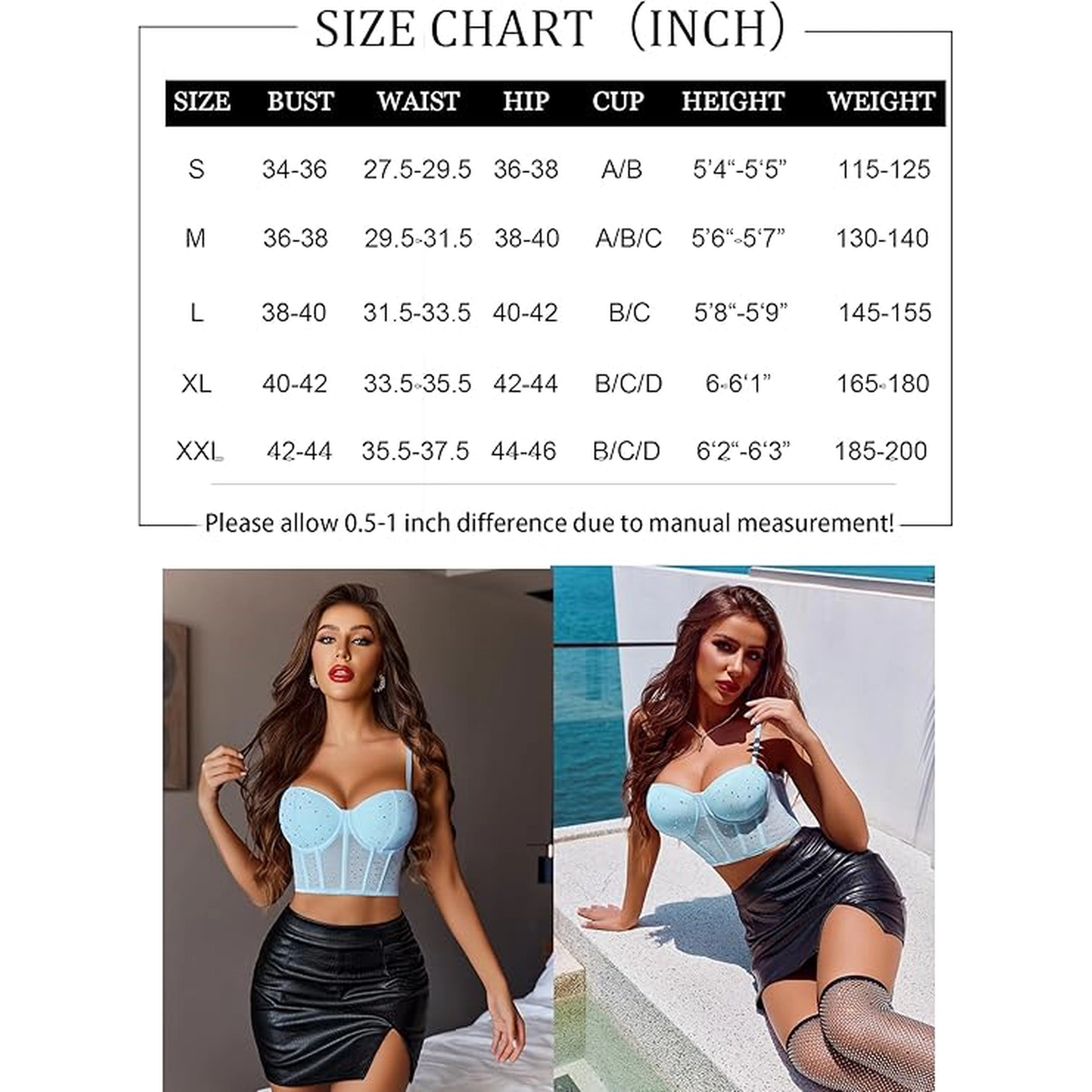 Avidlove Women's Push Up Bustier Mesh Corset Top