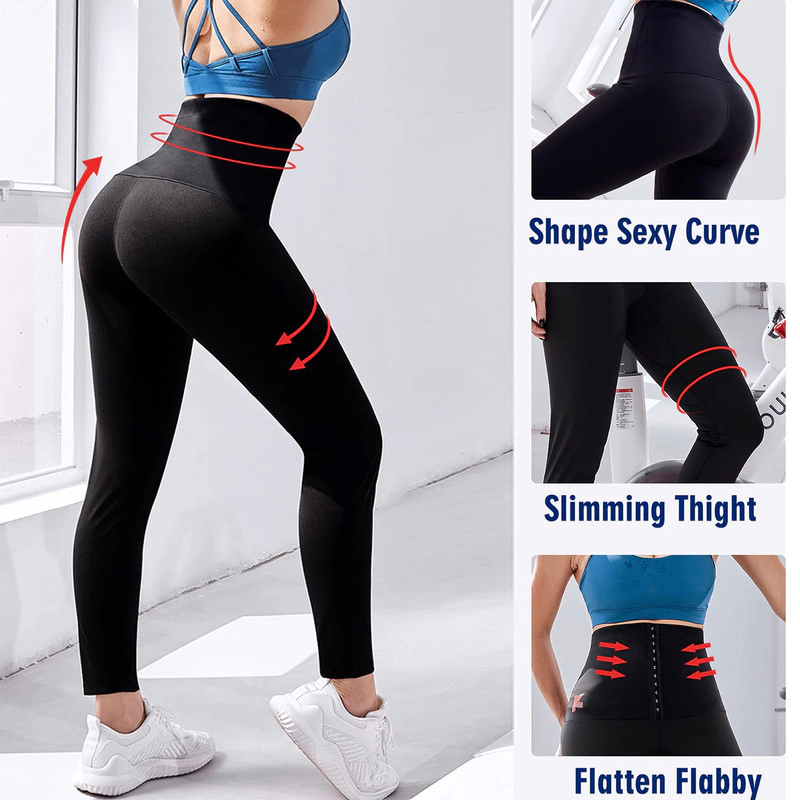 Nebility Women High Waist Compression Sauna Leggings
