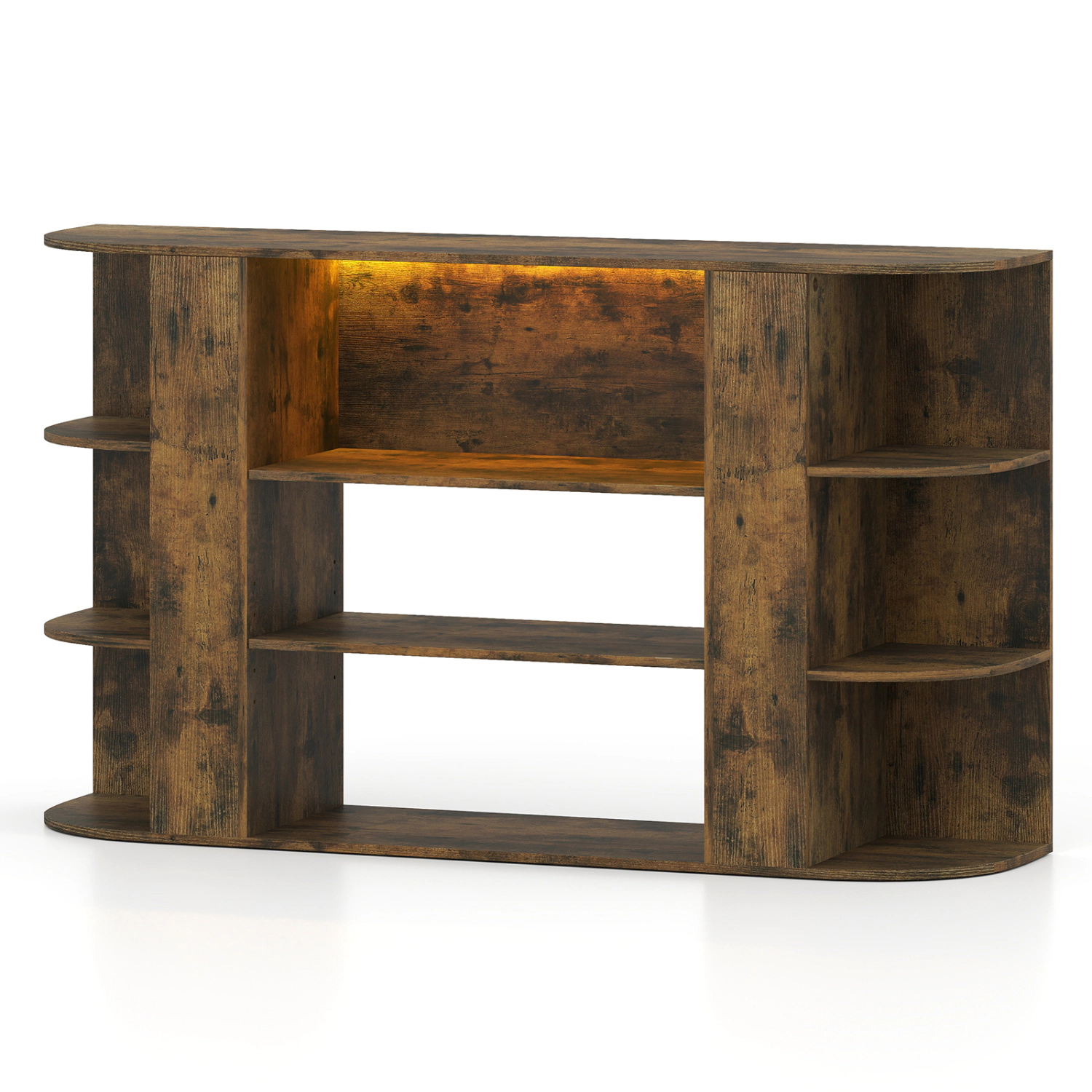 LJG 50 Inch TV Stand for 55 with RGB Lights Entertainment Center Adjustable and Removable Shelf