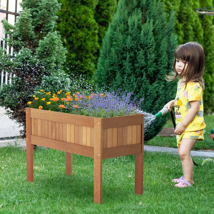 Hivvago Elevated Wooden Garden Planter Box with Legs