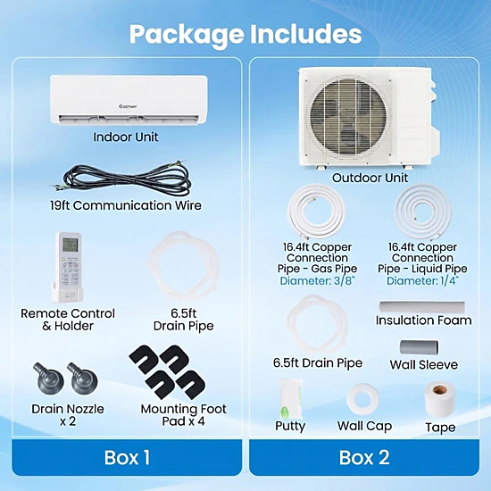 SUGIFT 12000-BTU 20-SEER2 115V 750-sq ft R454B WiFi Ductless Mini Split Air Conditioner with Heat Pump