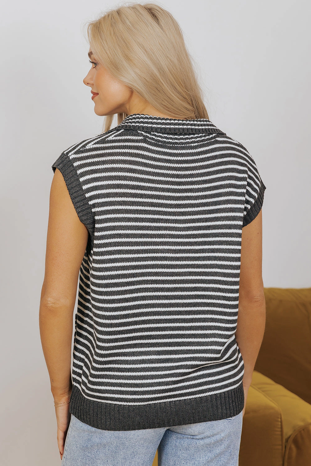 Threaded Pear Women's Teagan Stripe Sweater Vest