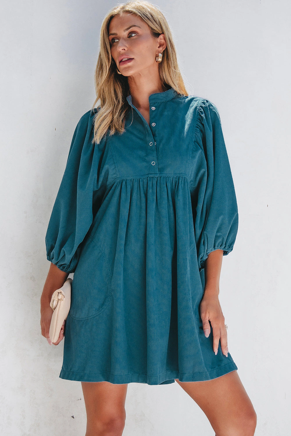 Threaded Pear Women's Charlie Corduroy Button Dress