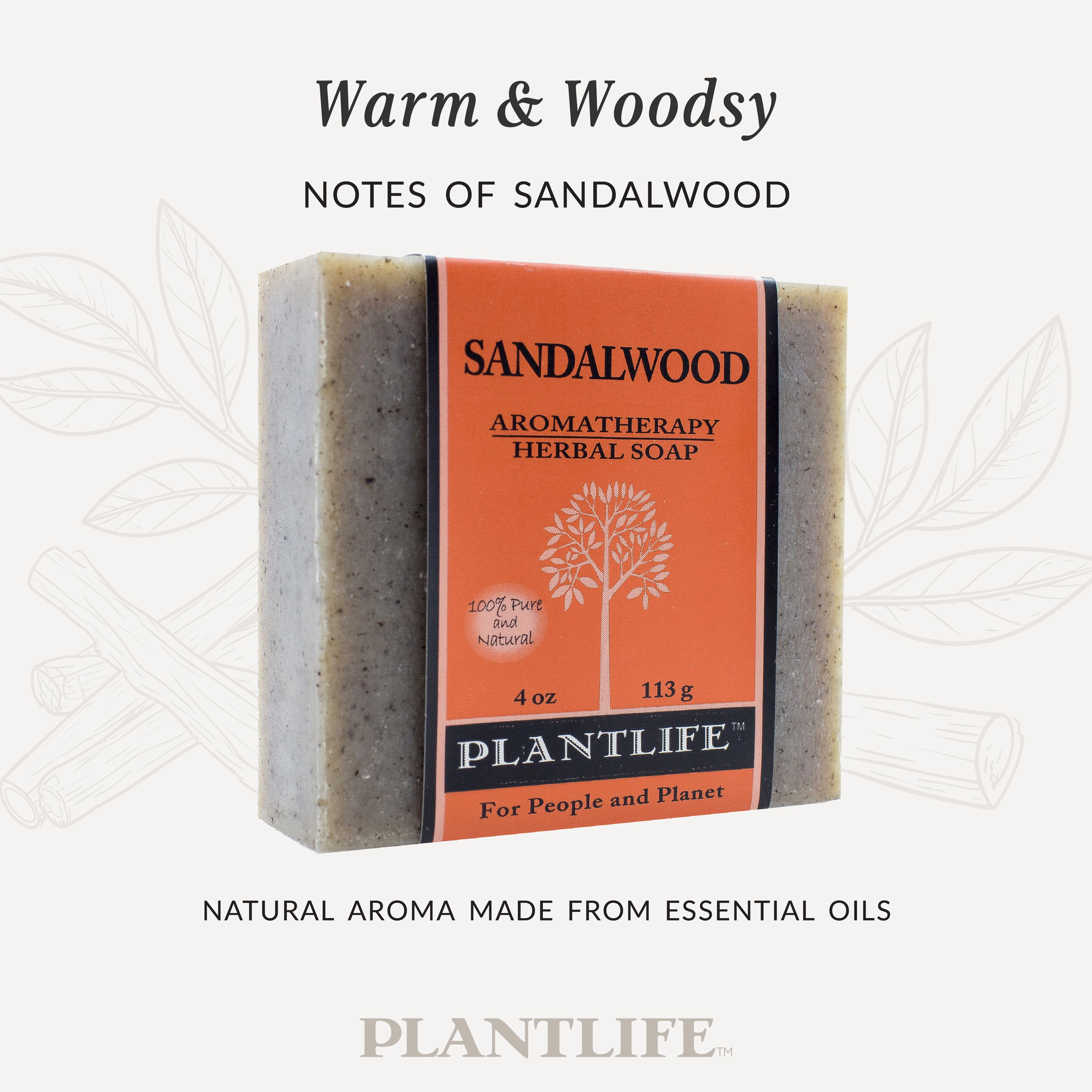 Plantlife Sandalwood Aromatherapy Herbal Soap
