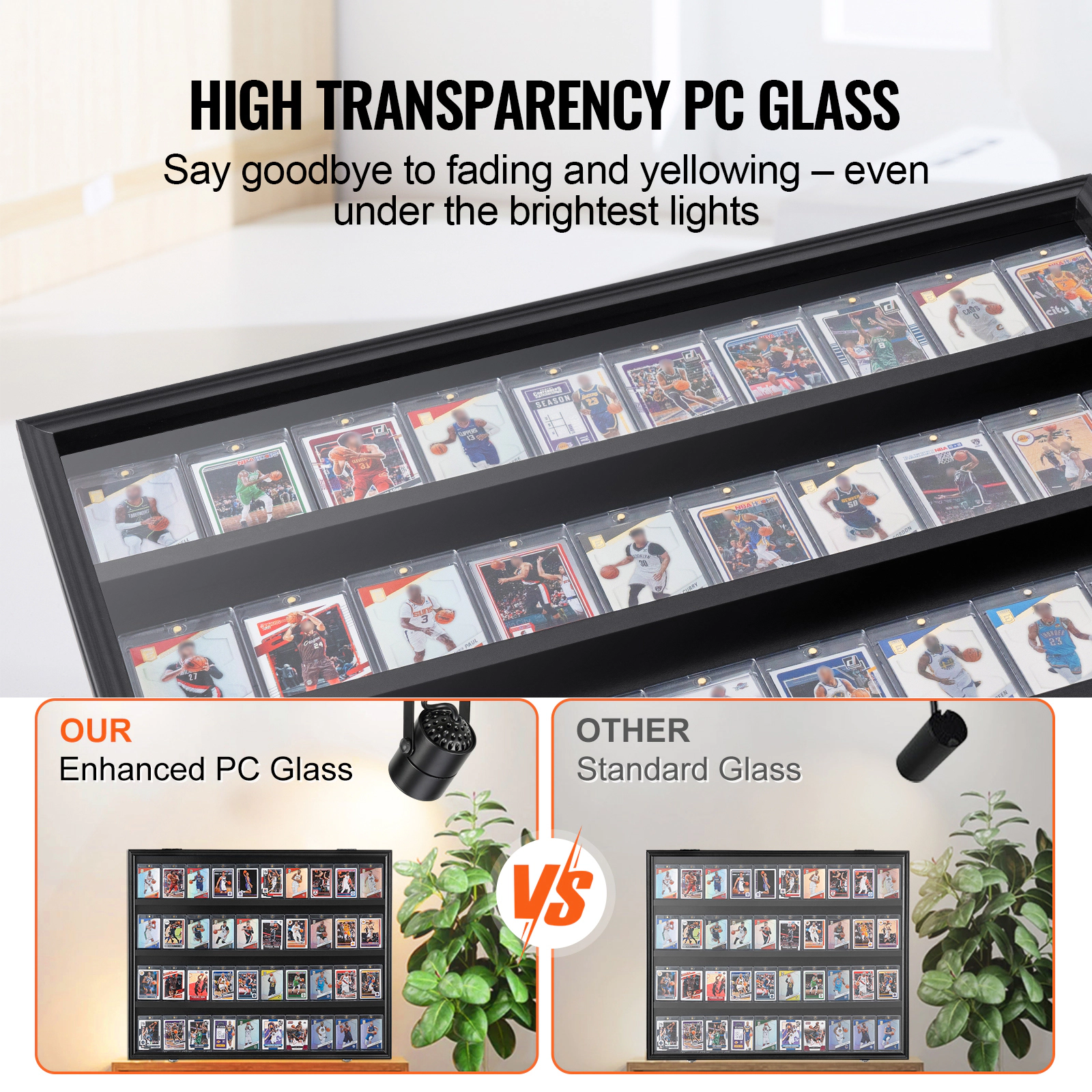 HONGGE Jersey Display Frame Case Large Lockable Sport Jersey Shadow Box with 98% UV Protection PC Glass and Hangers for