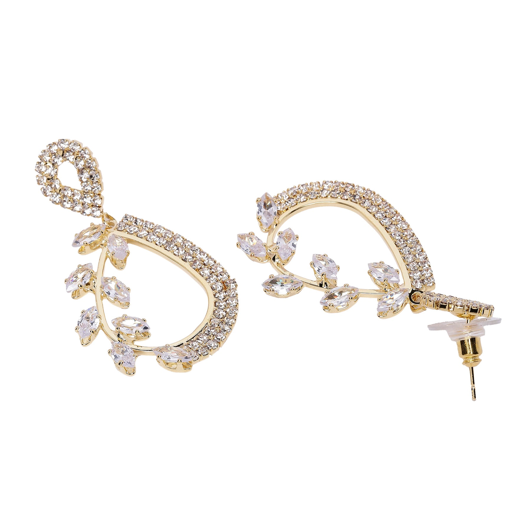 AGP PARIS Womens Modern Floral Drop Earrings