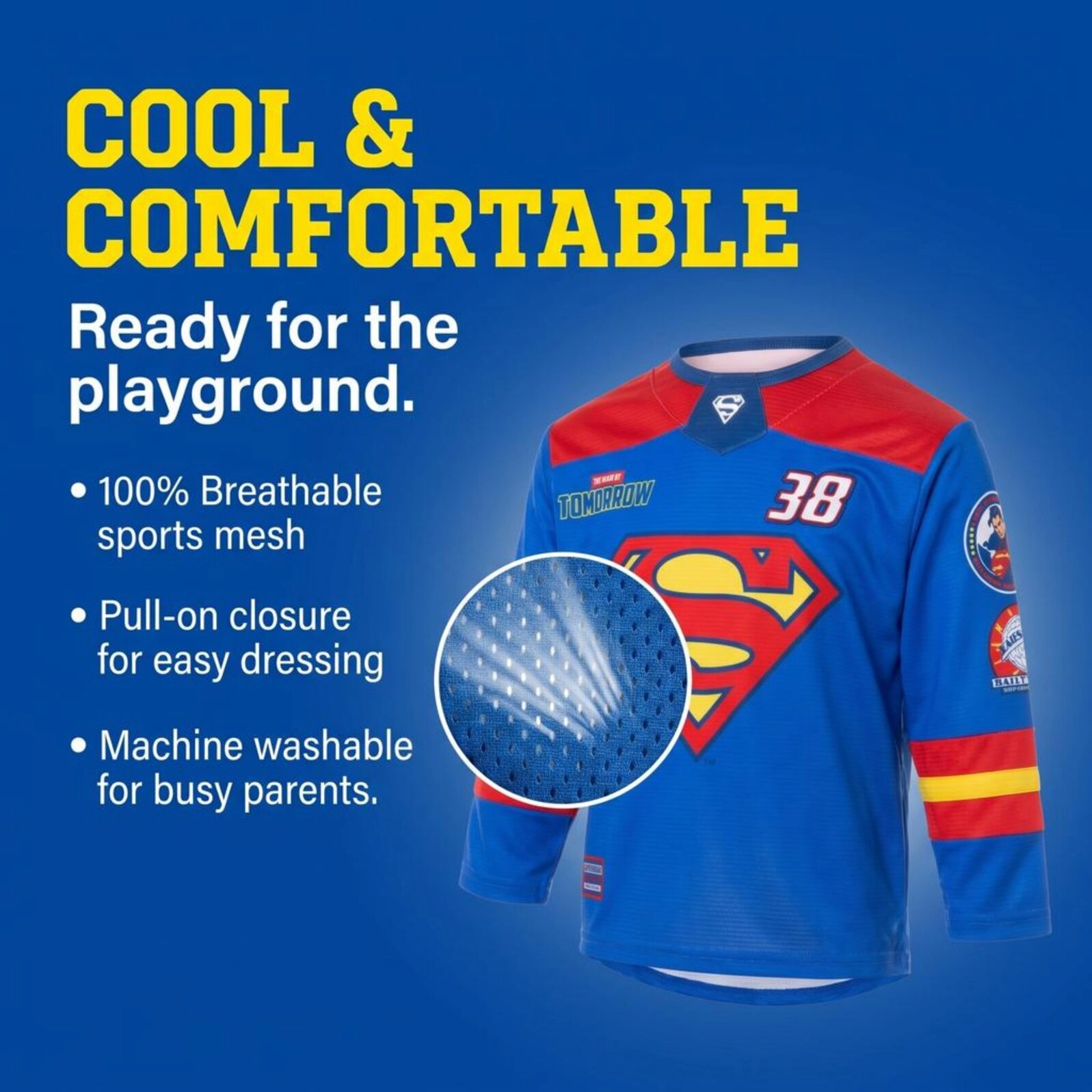 DC Comics Justice League Superman Boys' Hockey Jersey