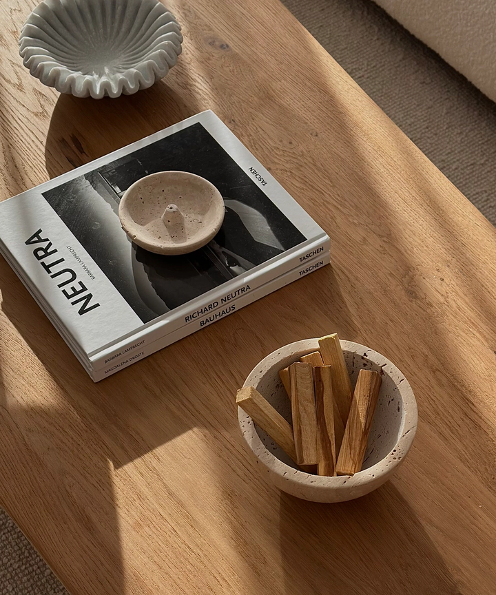 Bursera Still Travertine Incense Holder