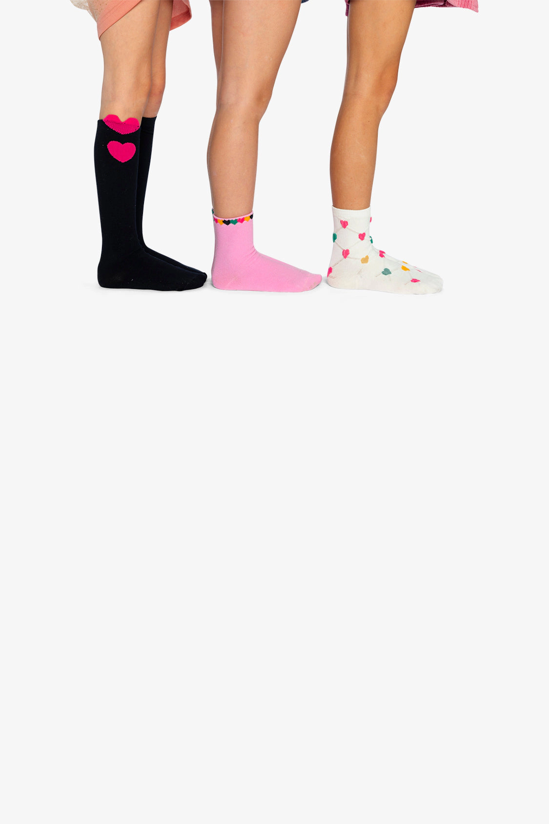 Deux par Girls Ribbed Heart Socks (3 Pairs)