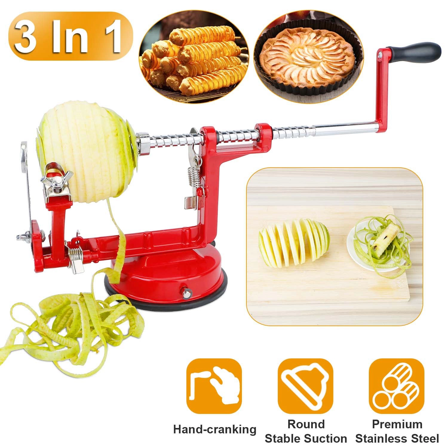 GBruno 3-in-1 Manual Apple Peeler Corer Slicer