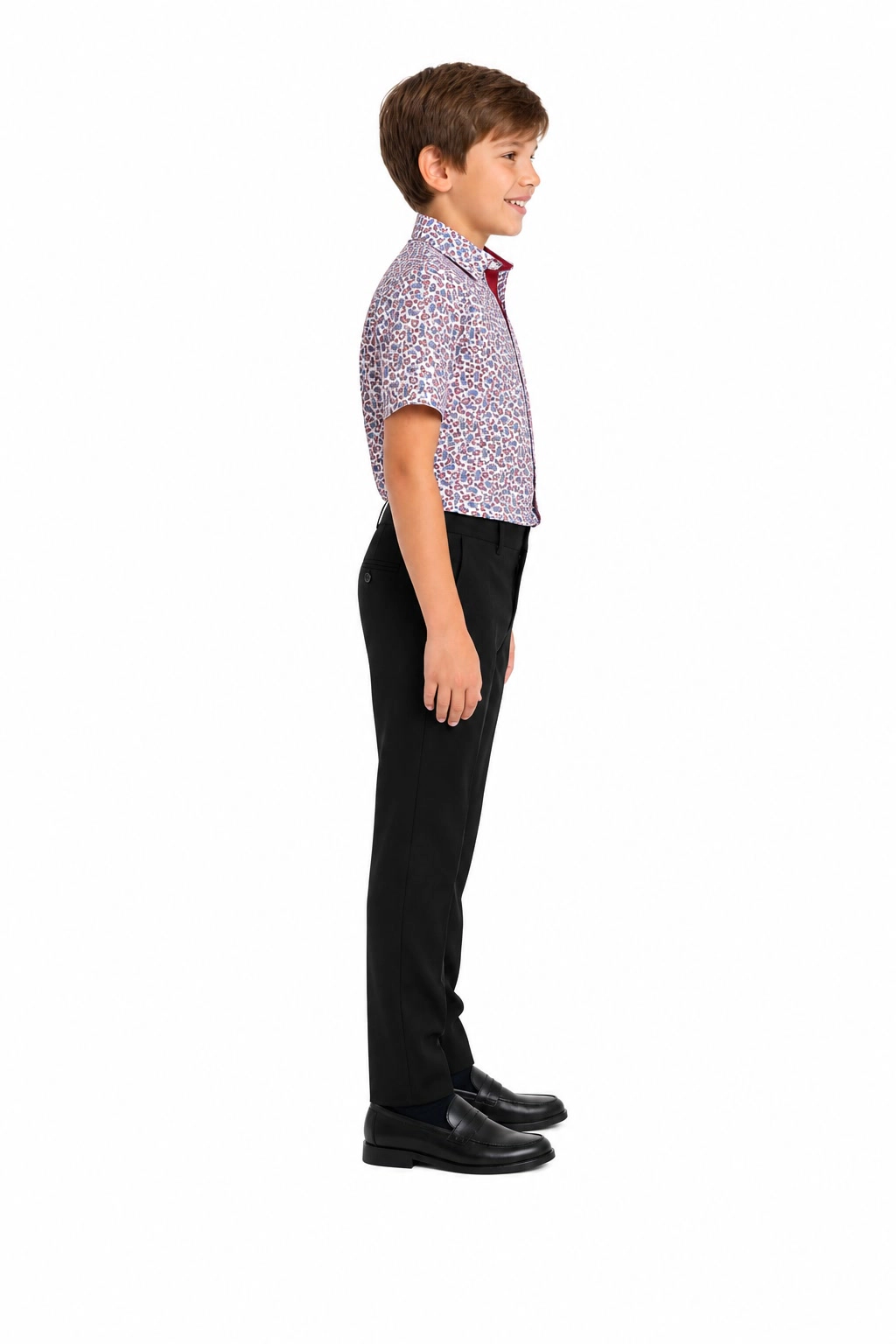 Elie Balleh Boys Slim Fit Paisley Short Sleeve Shirt