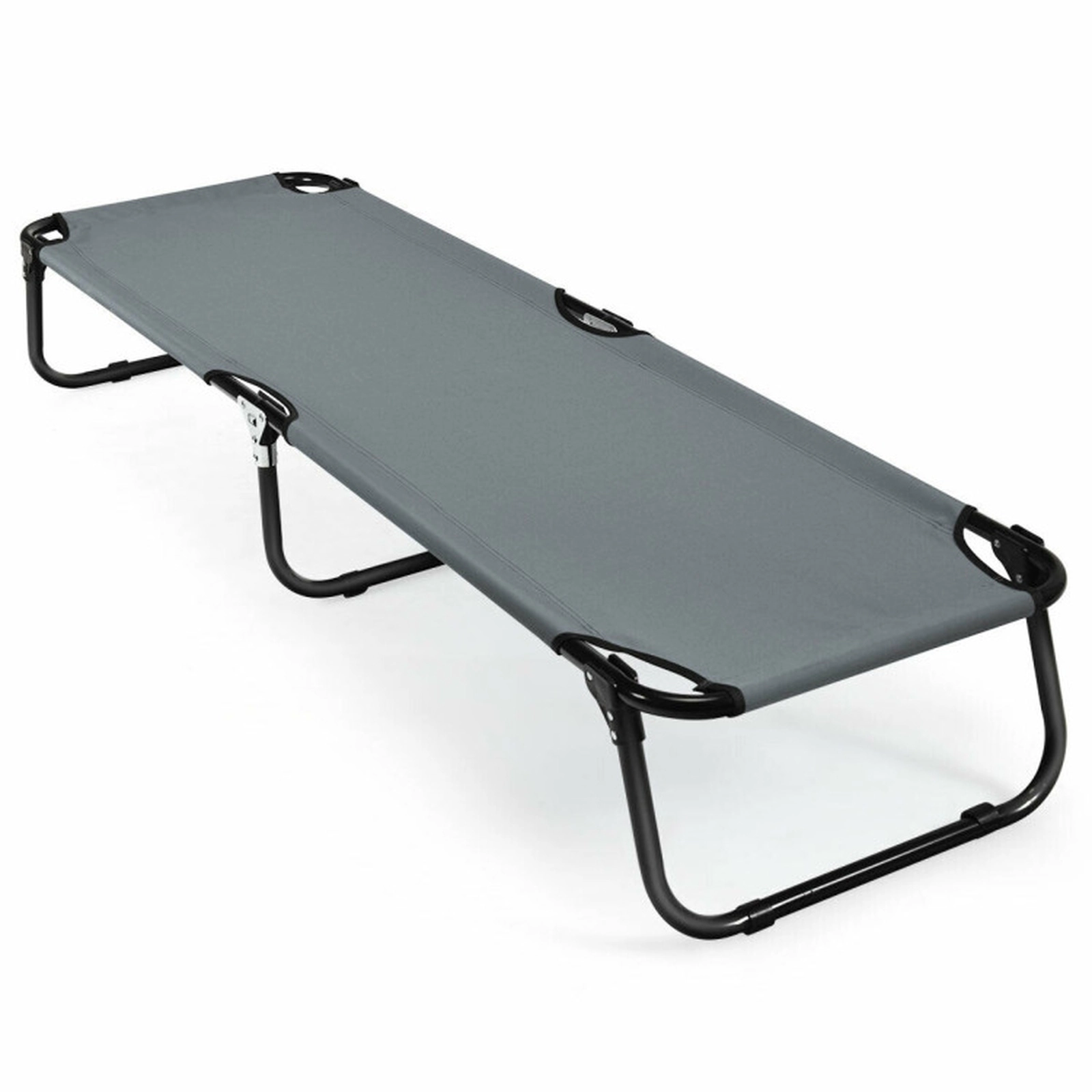 SUGIFT 75-in 330-lb Capacity Folding Camping Cot Bed with Rust-Resistant Iron Frame and 600D Oxford Cloth