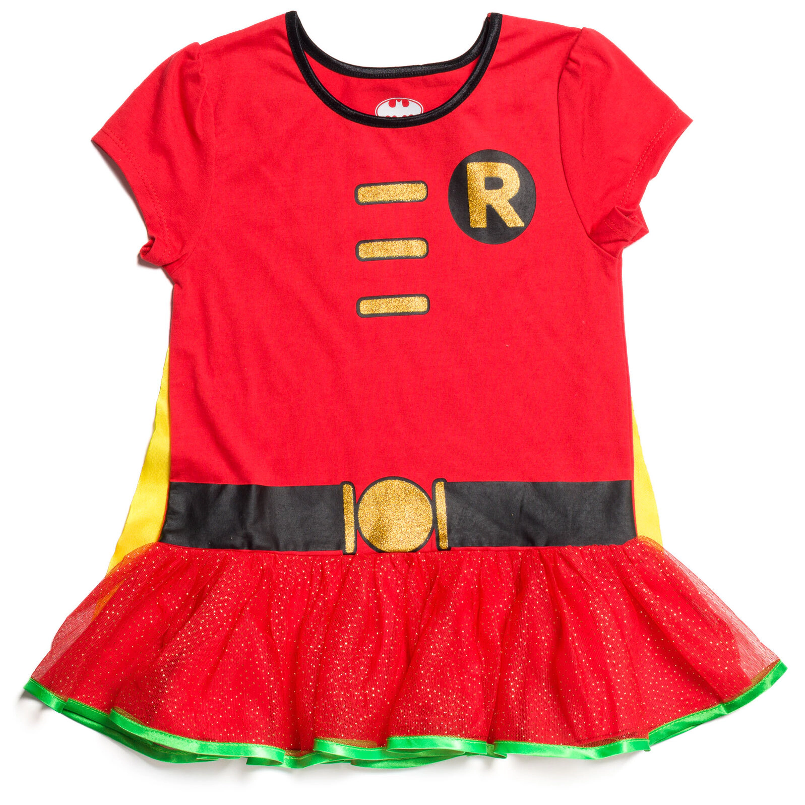 DC Comics Justice League Robin Girls' Costume Tee, Cape and Leggings Set