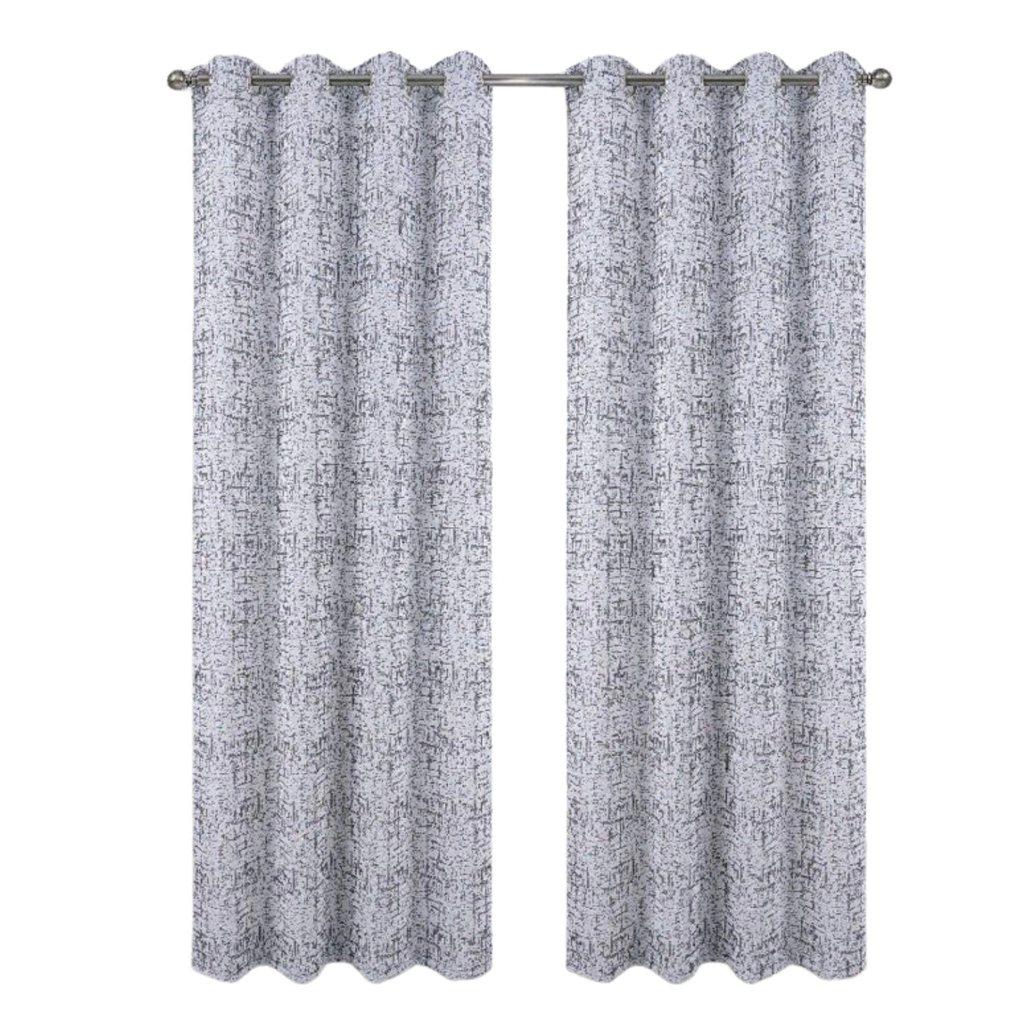RT Designers Collection 100% Polyester 140 GSM Luca Jacquard Grommet Curtain Panel 54" x 84" Charcoal