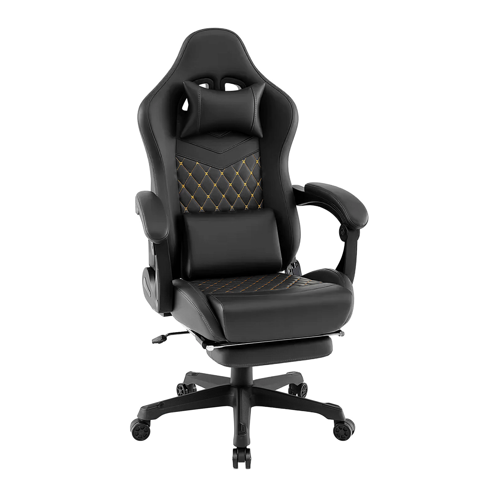 SUGIFT High Back Headrest Lumbar Pillow Reclining Video Game Computer Chair 27.5-in x 27.5-in x 49-in 330-lb Black