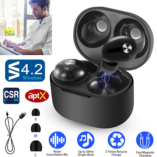 GBruno Wireless IPX4 Earbuds With Charging Case
