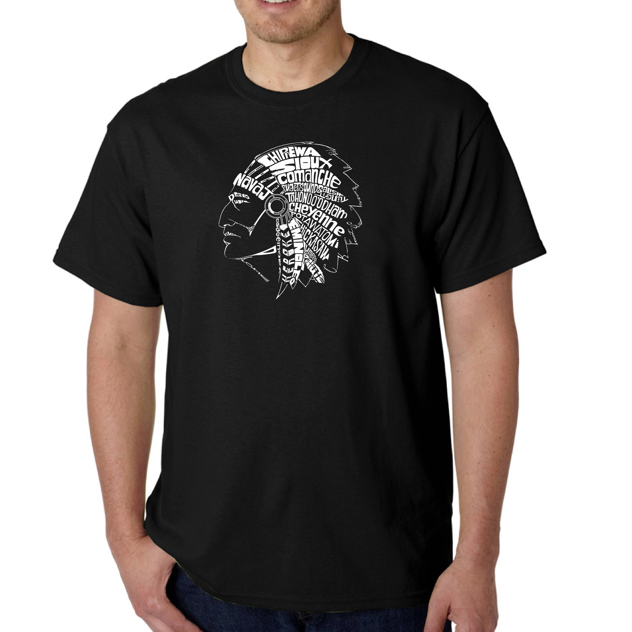 LA Pop Art Men's Word T-Shirt - Indian Tribes