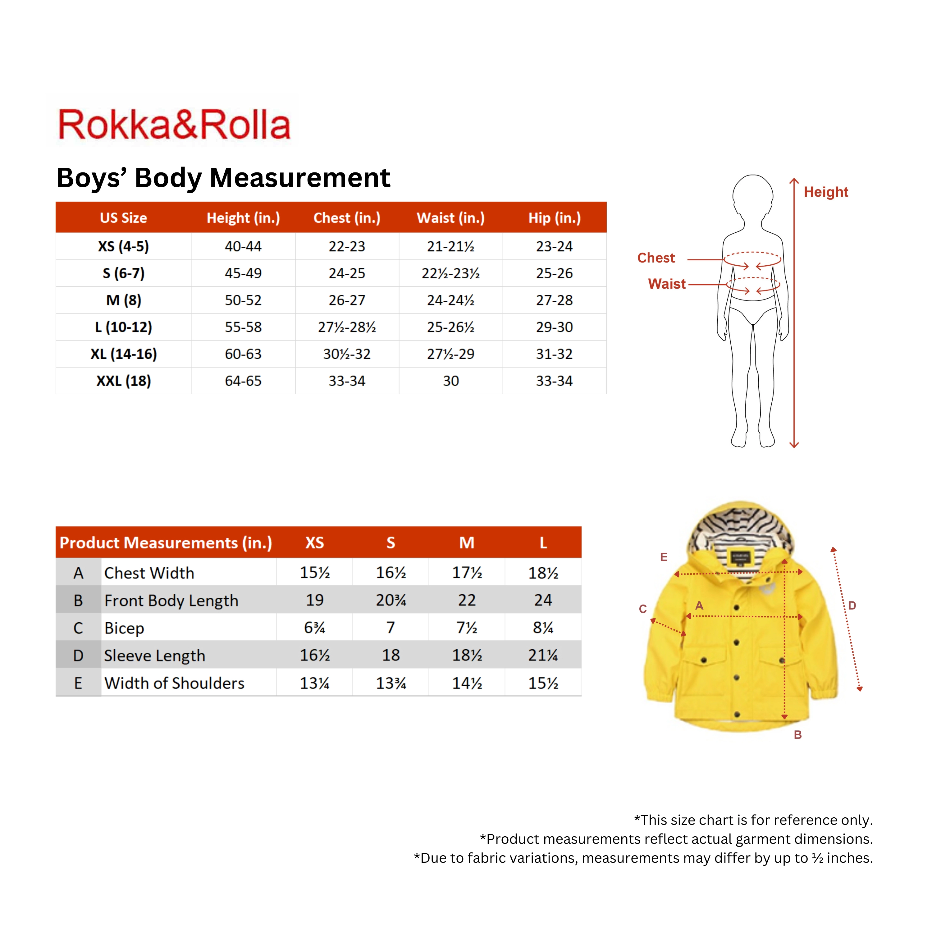 Rokka&Rolla Little & Big Kid Boys Rain Jacket