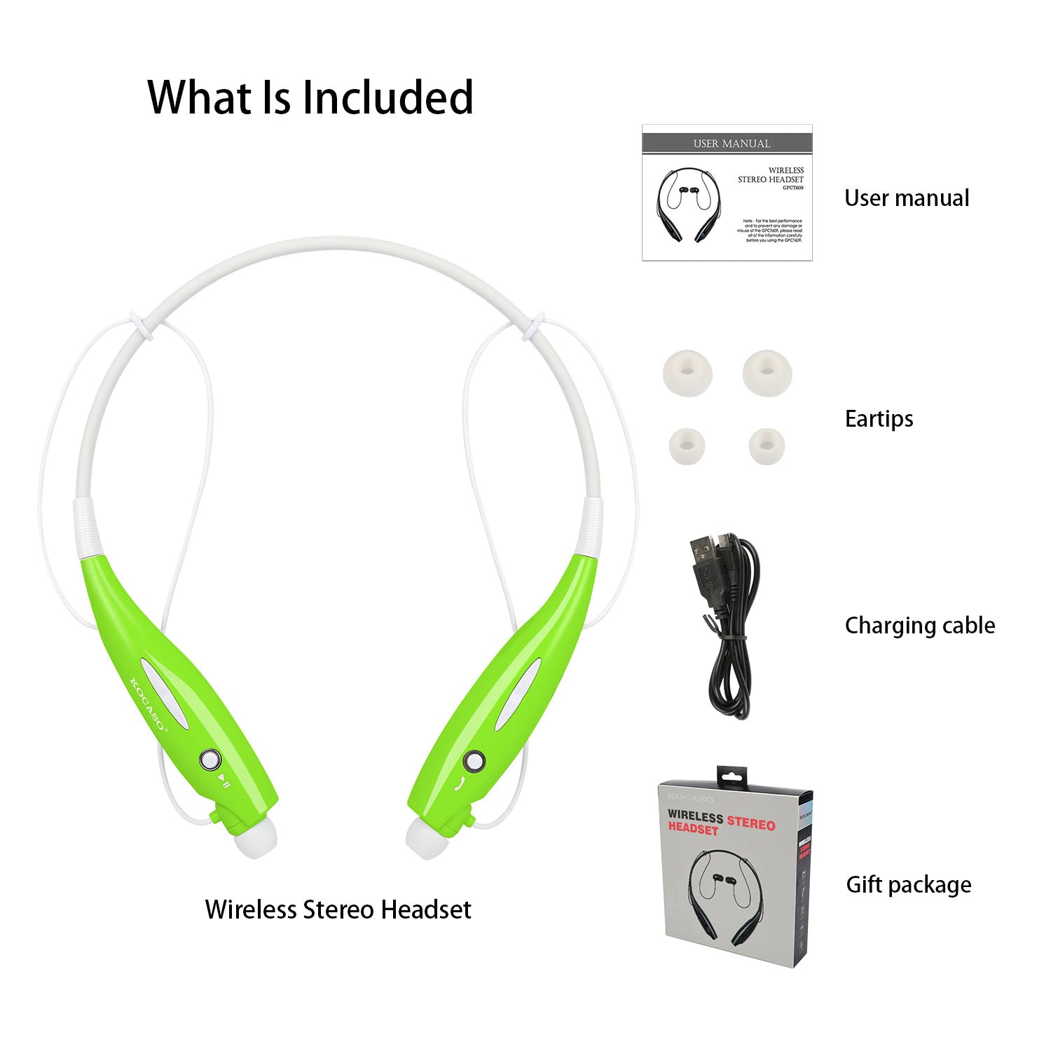 GBruno Wireless Neckband Bluetooth Headphones