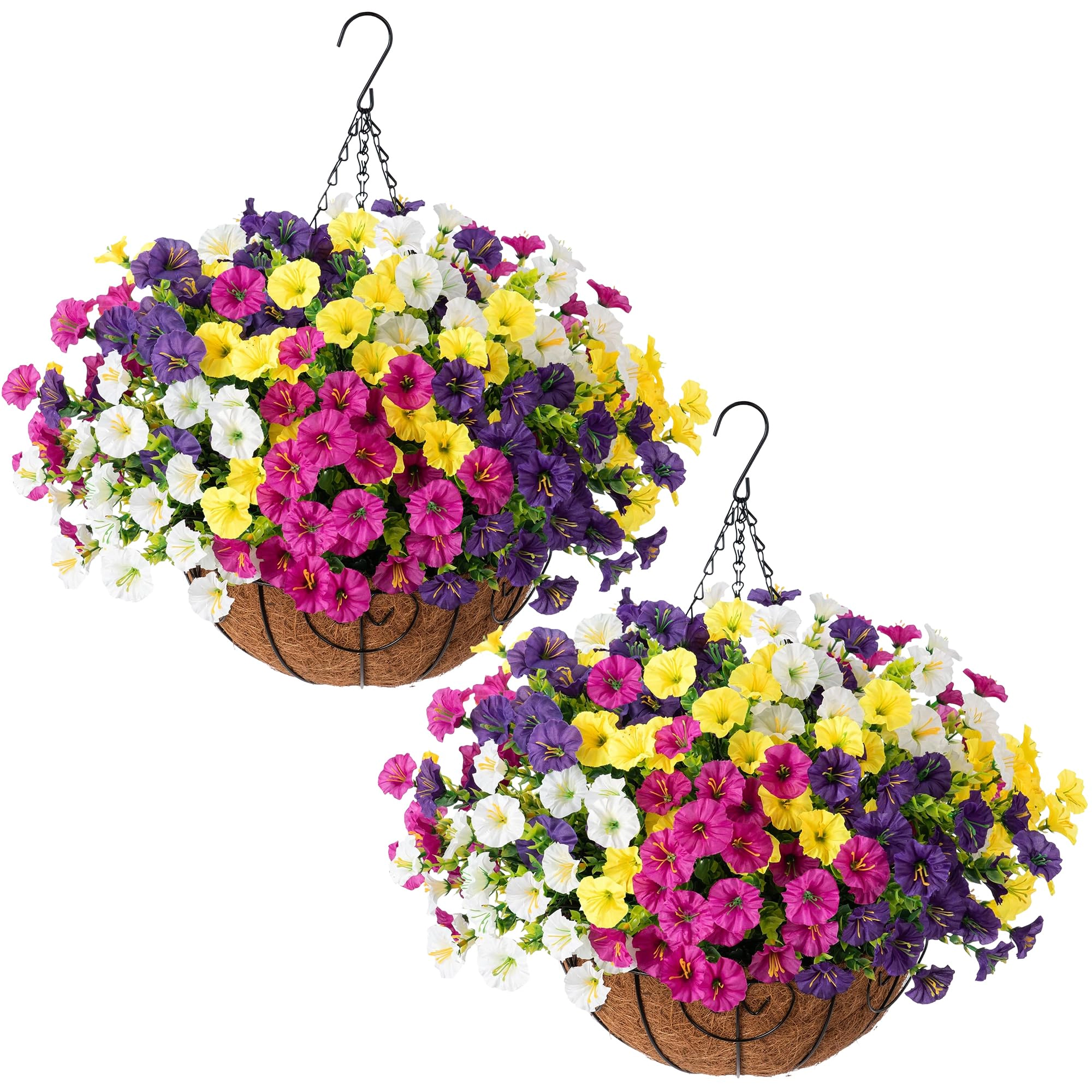 PUPWE Artificial Morning Glory Hanging Plants Outdoor