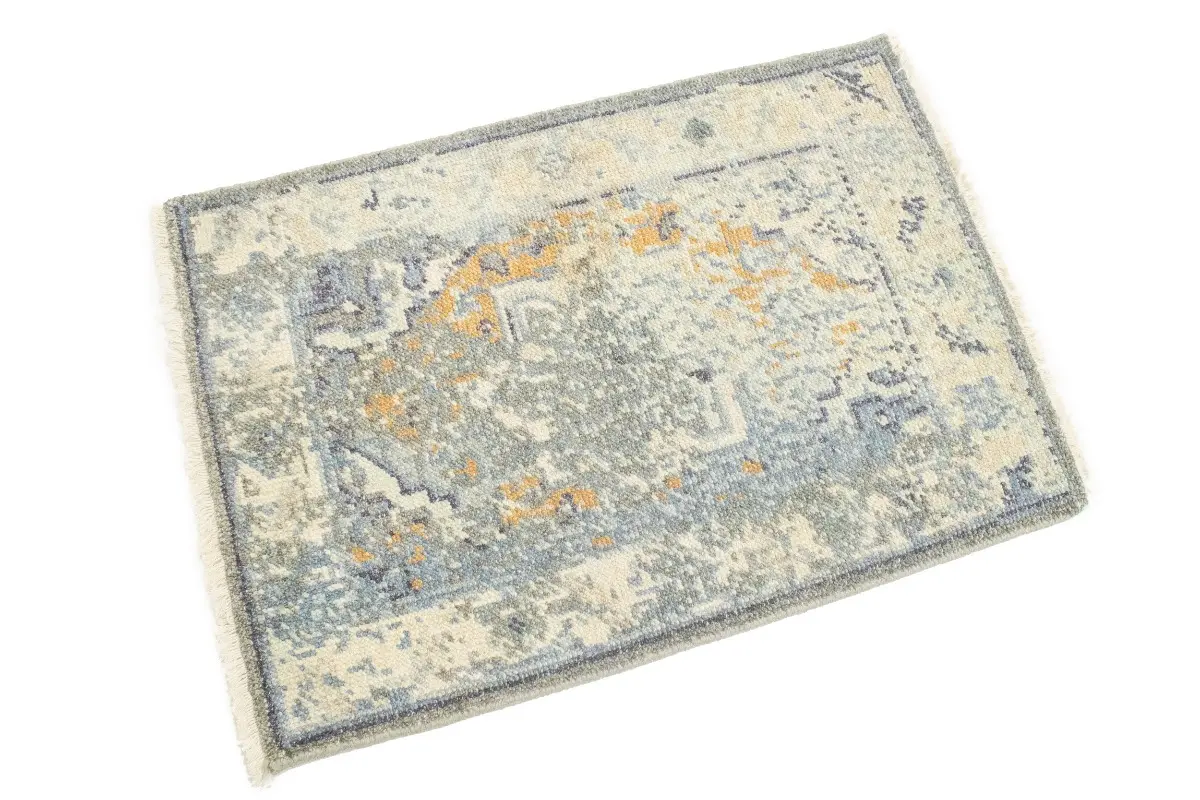 Magic Rugs 2'0 X 2'11 Hand Knotted Muted Cream Distressed Heriz Wool Rug