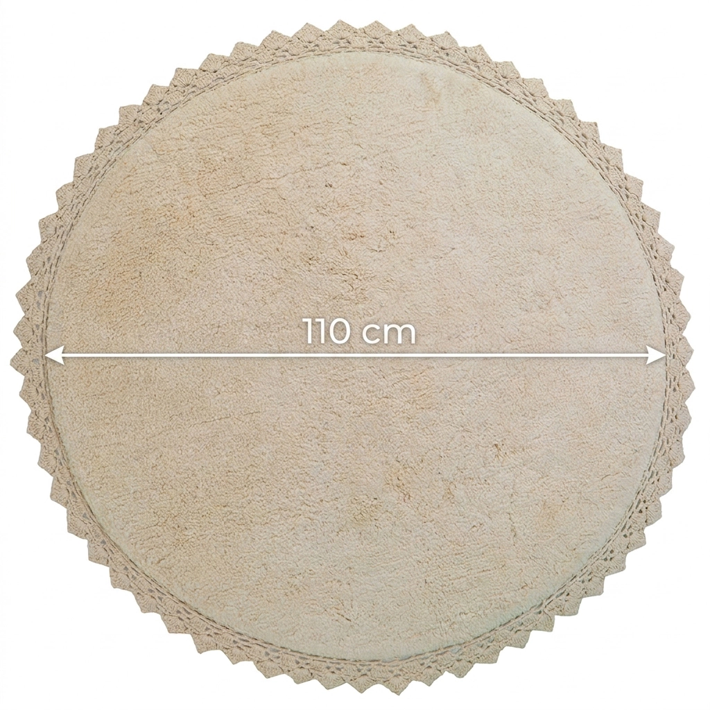 Nattiot Round Washable Cotton Rug With Crochet Finish - Perla