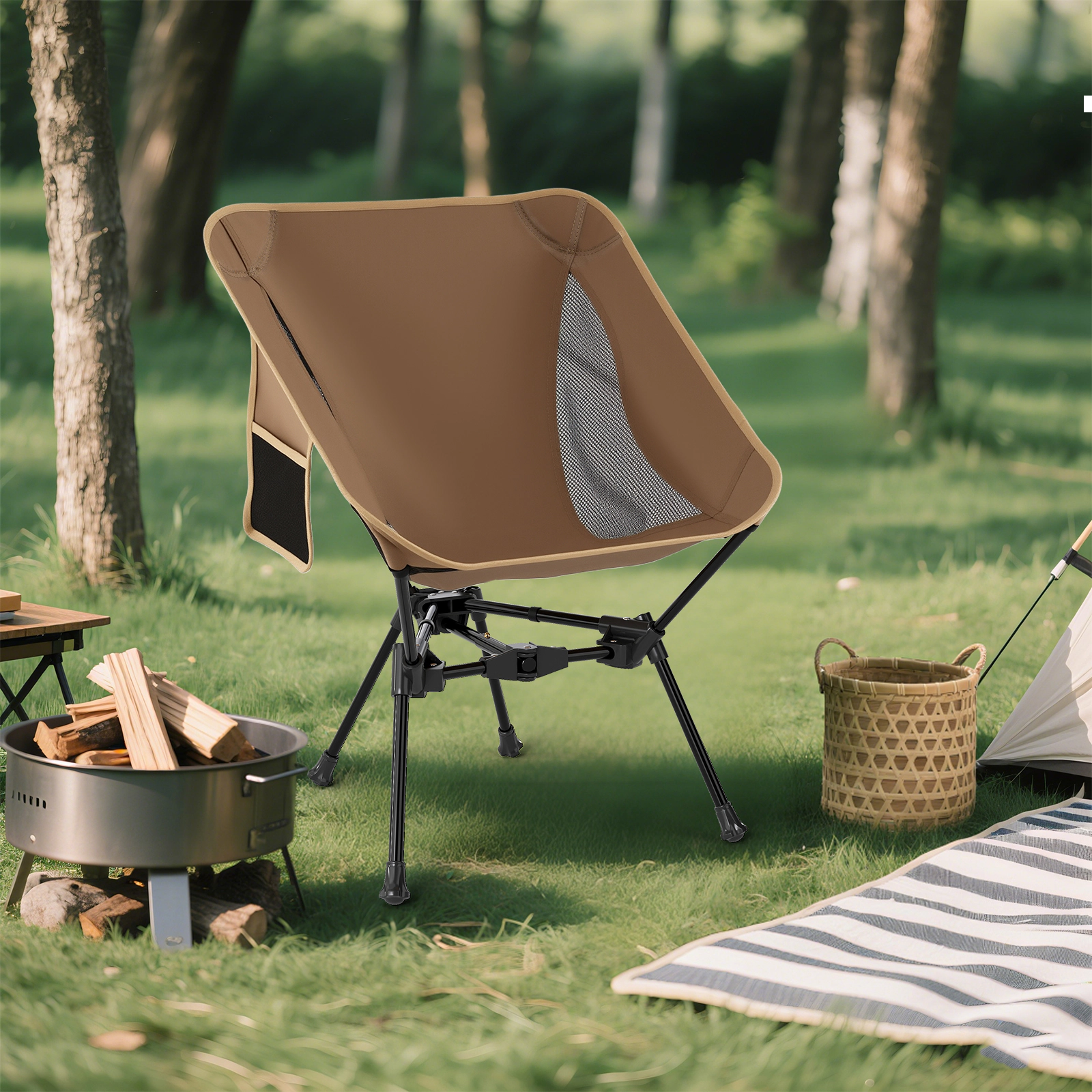 LJG Portable Camping Chair with Compact Carrying Bag