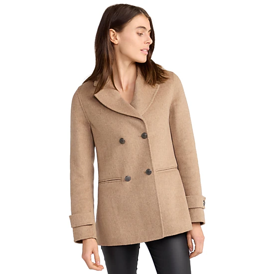 Belle & Bloom Womens Forget You Wool Blend Military Peacoat