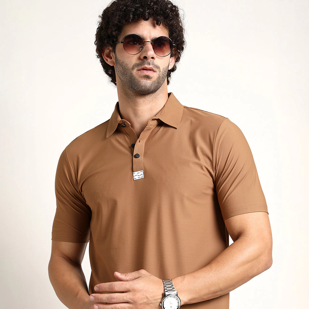 Seamless Waffle Polo T-Shirt