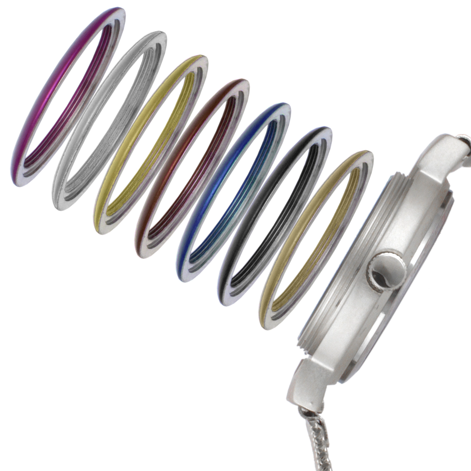 Peugeot Women's Silver Watch Gift Set with 7 Changeable Bezels