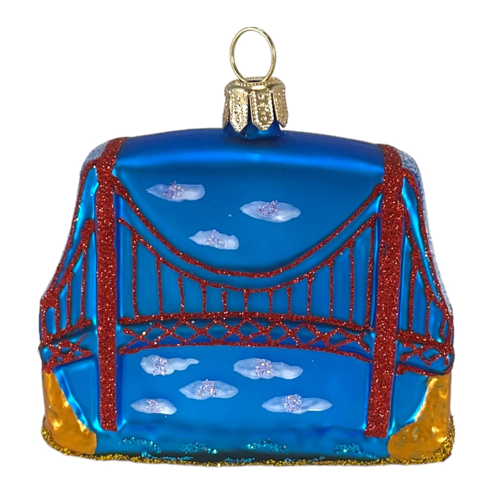 Pinnacle Peak Trading Company Golden Gate Bridge San Francisco Small Polish Glass Christmas Ornament