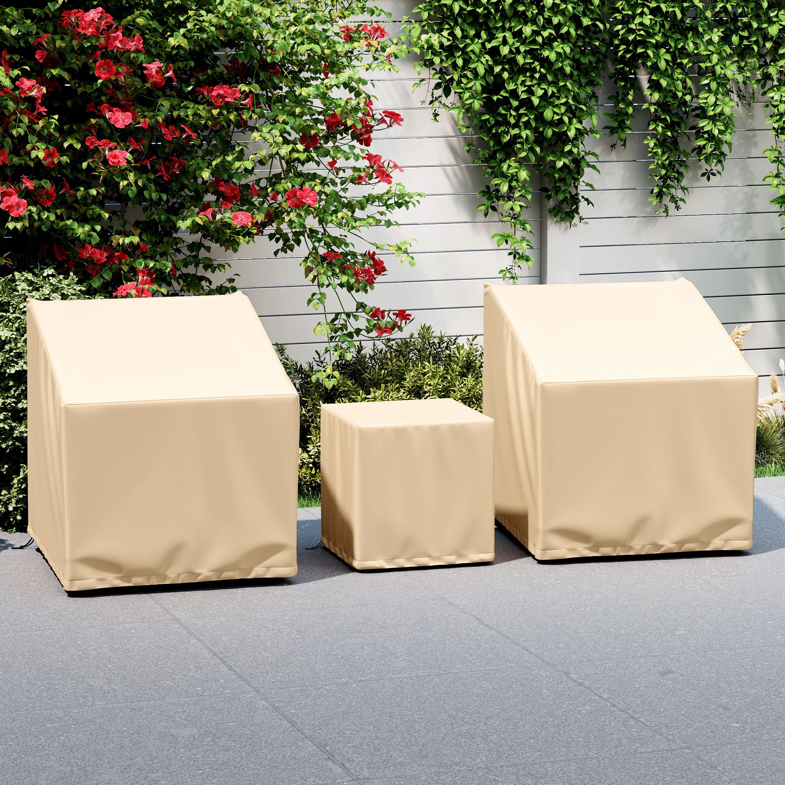 LJG Patio Furniture Covers Waterproof Outdoor Conversation for 3 Pieces Bistro Set