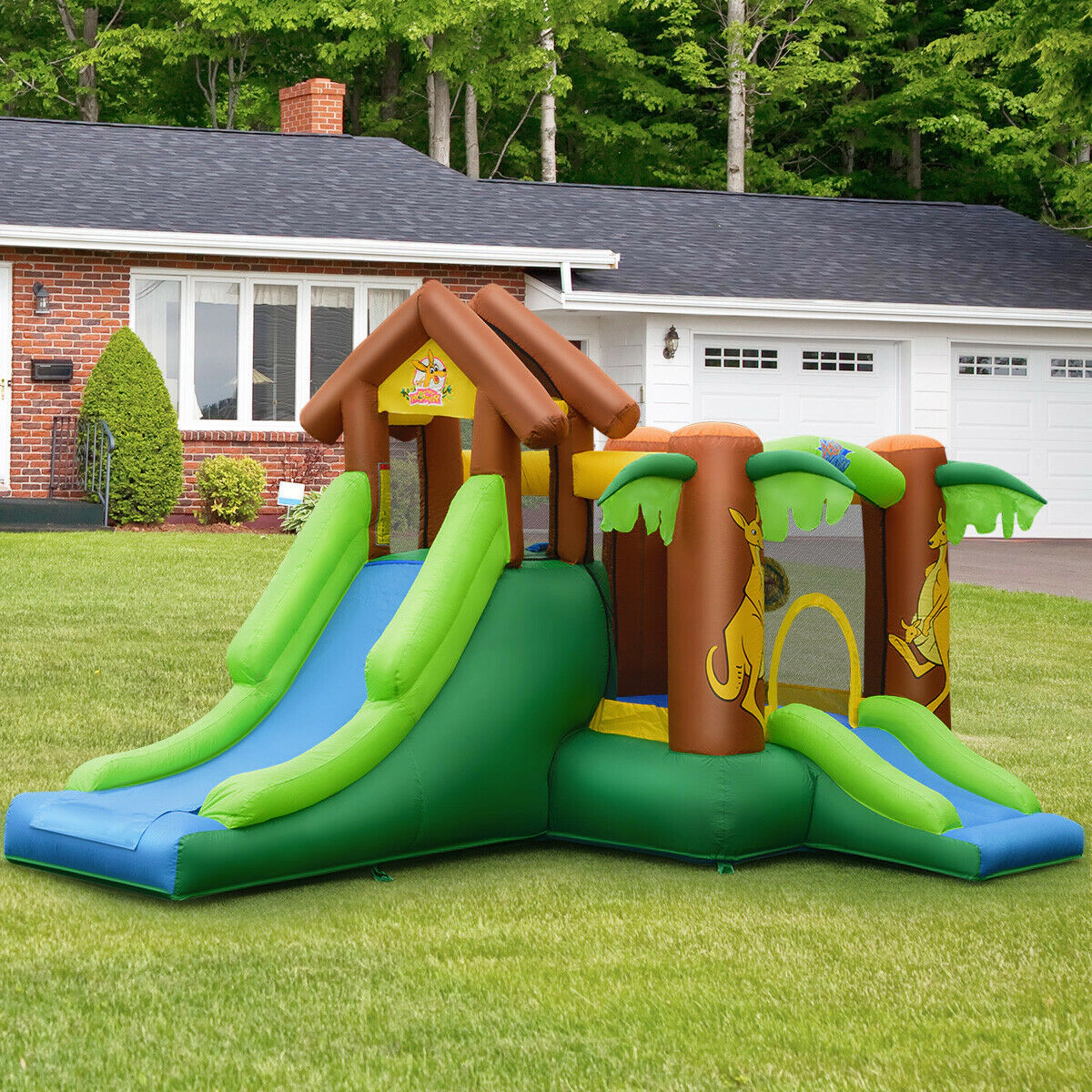 Hivvago Kids Inflatable Jungle Bounce House Castle including Bag without Blower