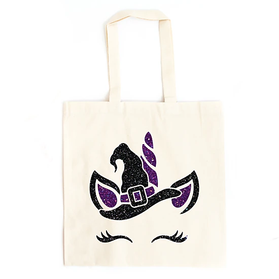 Simply Sage Market - Canvas Tote - Unicorn Witch Glitter