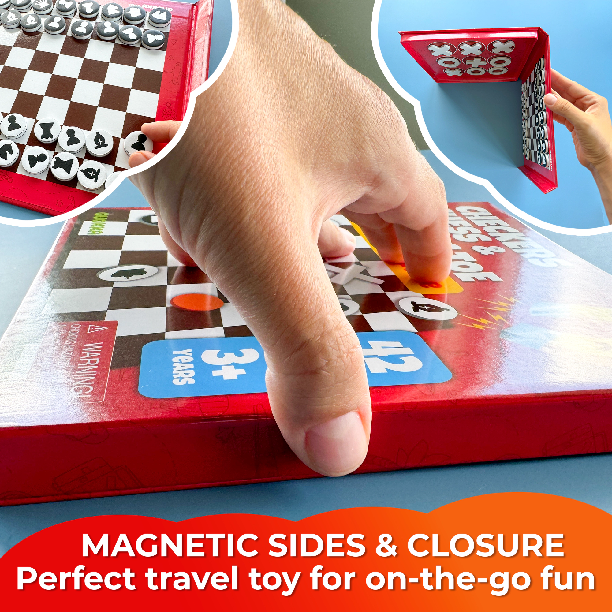 QUOKKA Magnetic Travel Games for Kids Ages 3-5, Portable Activity Set with Game Board and Pieces