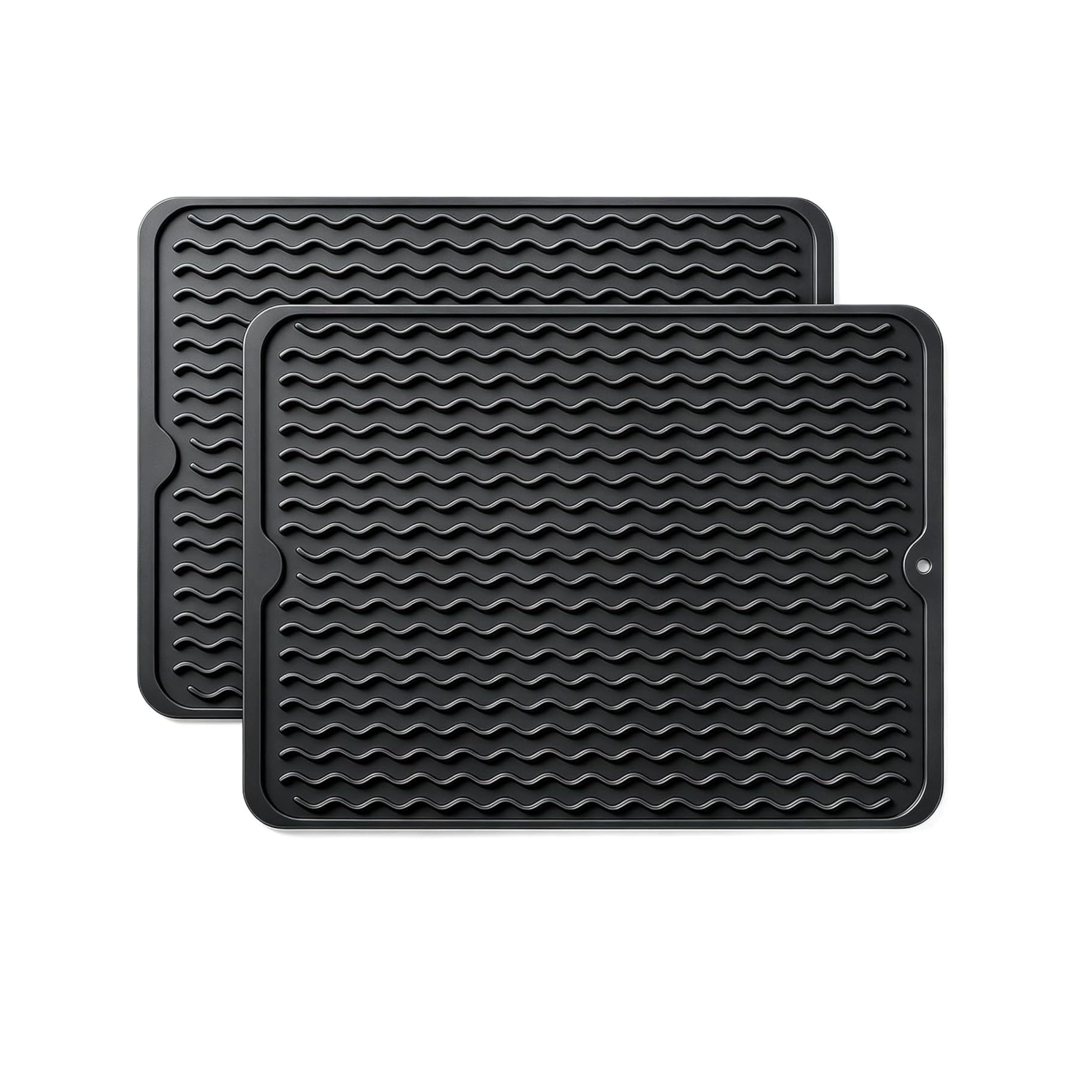 Stock Preferred Pack of 2 Silicone Dish Drying Mats for Kitchen Counter and Coffee Bar